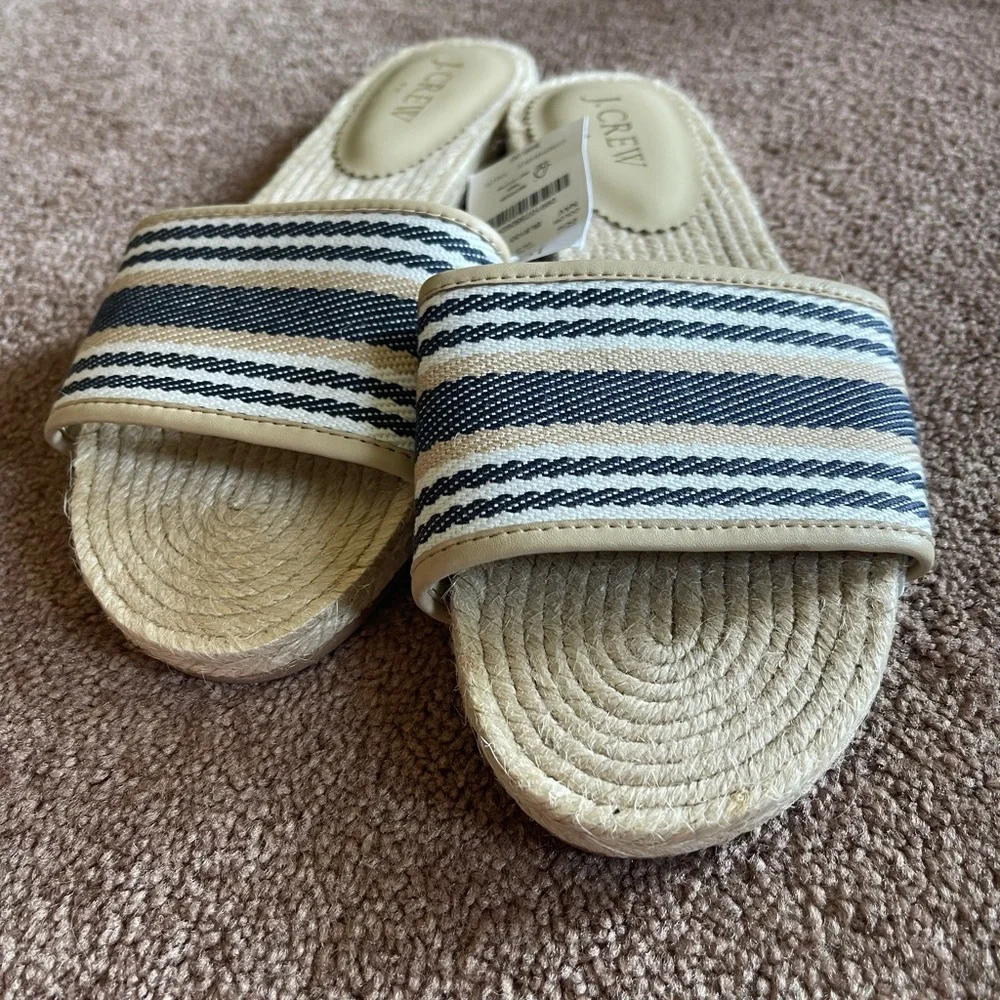 Jcrew Factory espadrille slide sandals size 7 new - Picture 2 of 3